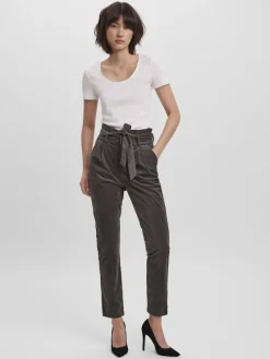 Vero Moda Hosen*VMEVA HR LOOSE PAPERBAG CORD PANT NOOS Peat