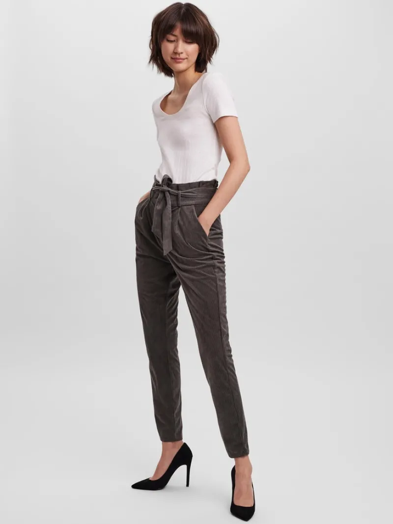 Vero Moda Hosen*VMEVA HR LOOSE PAPERBAG CORD PANT NOOS Peat