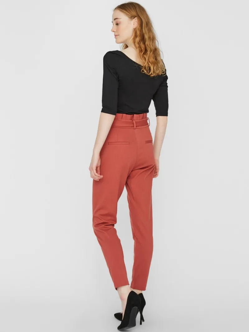 Vero Moda Hosen*VMEVA HR LOOSE PAPERBAG PANT GA COLOR marsala