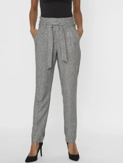 Vero Moda Hosen*VMEVA HR LOOSE PAPERBAG SP PANT NOOS Medium Grey Melange