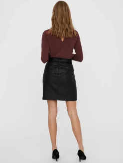 Vero Moda Röcke*VMEVA HR PAPERBAG COATED SKIRT GA NOOS Black