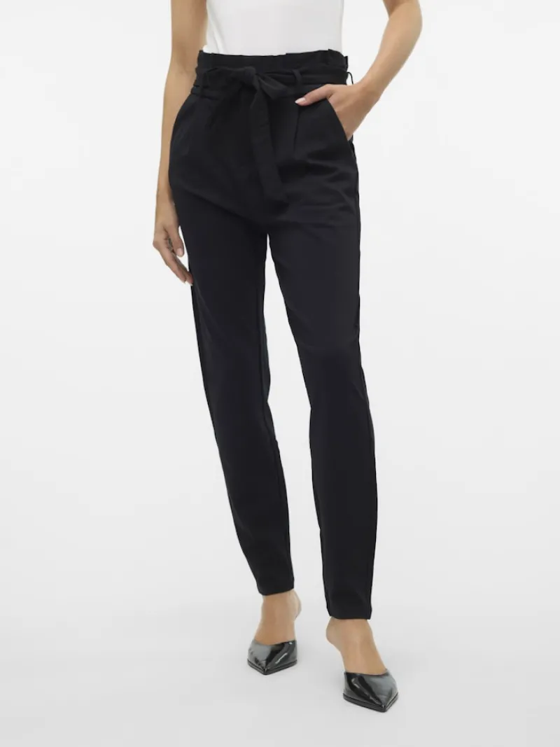 Vero Moda Hosen*VMEVA HW LOOSE PAPERBAG PANT NOOS Black
