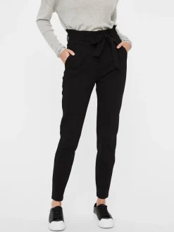 Vero Moda Hosen*VMEVA HW LOOSE PAPERBAG PANT NOOS Black