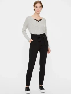 Vero Moda Hosen*VMEVA HW LOOSE PAPERBAG PANT NOOS Black