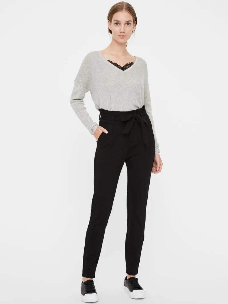Vero Moda Hosen*VMEVA HW LOOSE PAPERBAG PANT NOOS Black