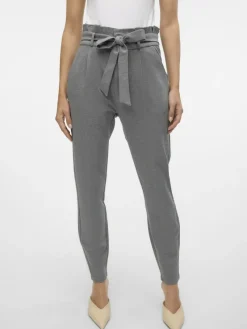 Vero Moda Hosen*VMEVA HW LOOSE PAPERBAG PANT NOOS Medium Grey Melange