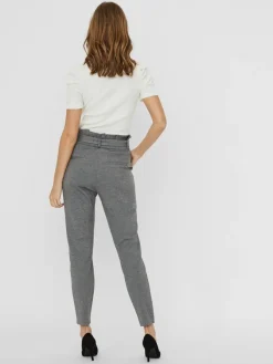 Vero Moda Hosen*VMEVA HW LOOSE PAPERBAG PANT NOOS Medium Grey Melange