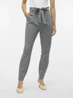 Vero Moda Hosen*VMEVA HW LOOSE PAPERBAG PANT NOOS Medium Grey Melange