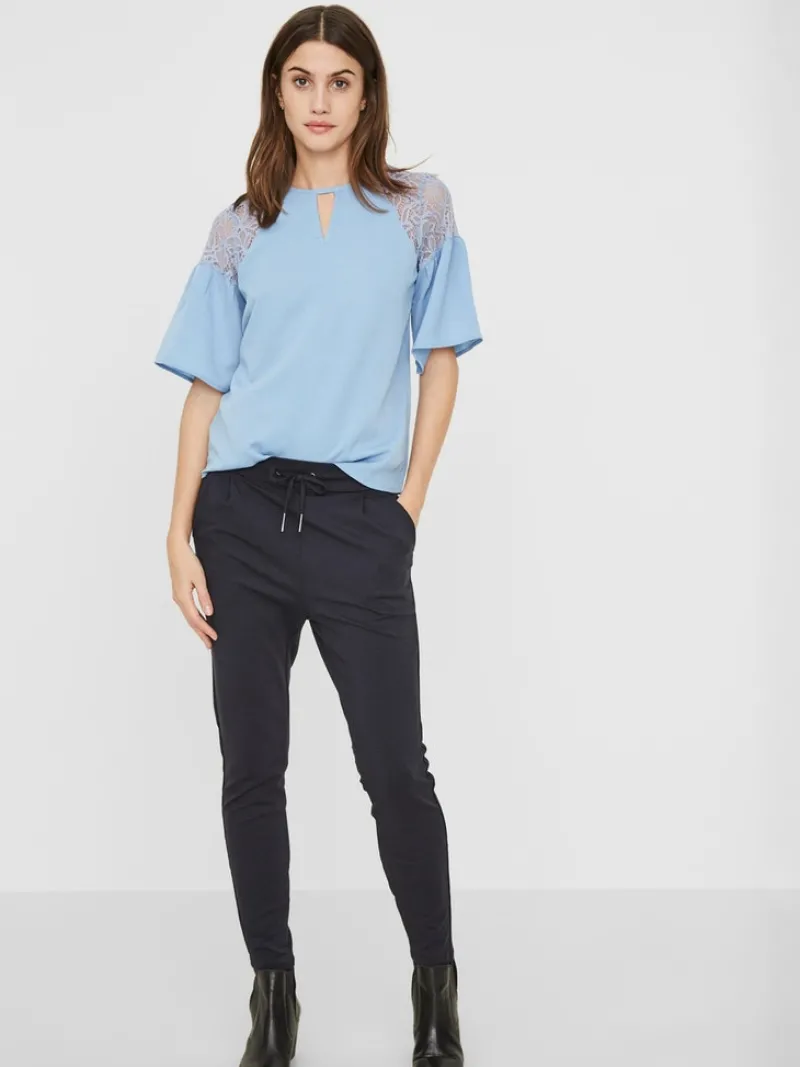 Vero Moda Hosen*VMEVA MR LOOSE STRING PANT GA NOOS Night Sky