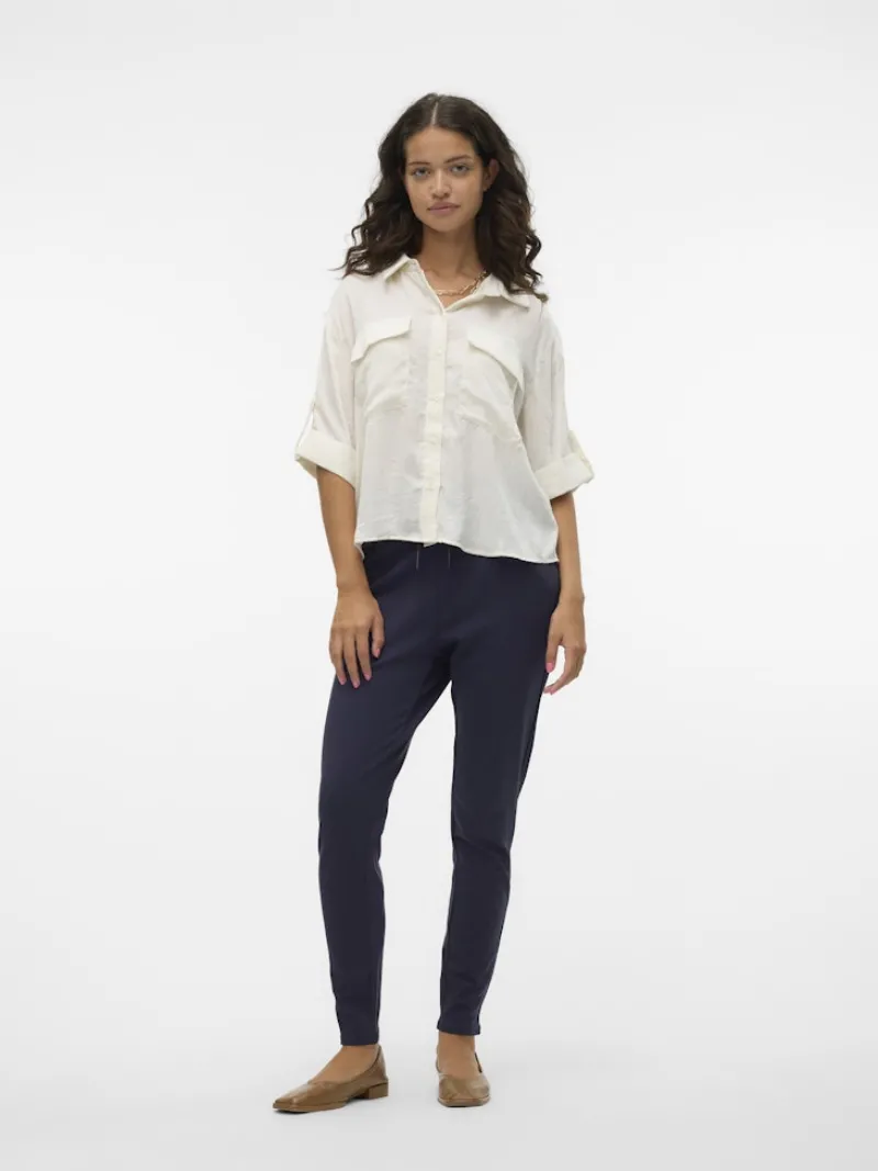 Vero Moda Hosen*VMEVA MR LOOSE STRING PANT GA NOOS Night Sky