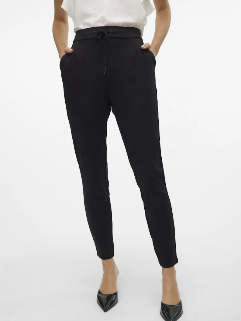 Vero Moda Hosen*VMEVA MR LOOSE STRING PANT GA NOOS Black