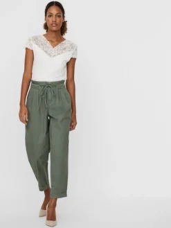 Vero Moda Hosen*VMEVANY HR LOOSE STRING ANKL PANT GA Laurel Wreath
