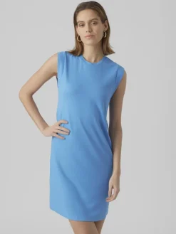 Vero Moda Kleider*VMEVERLY SL O-NECK SHORT DRESS VMA Azure Blue
