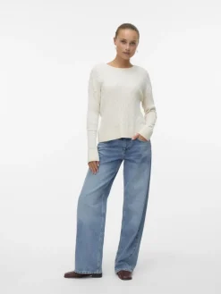 Vero Moda Pullover & Sweatshirts*VMFANTASTIC LS V-BACK CABLE PULLOVER birch