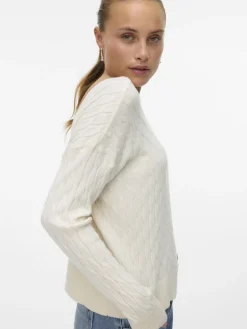 Vero Moda Pullover & Sweatshirts*VMFANTASTIC LS V-BACK CABLE PULLOVER birch