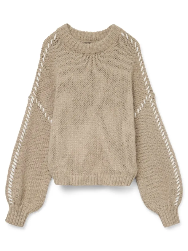 Vero Moda Pullover & Sweatshirts*VMFENG LS O-NECK PULLOVER GA BOO Silver Mink