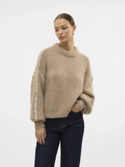 Vero Moda Pullover & Sweatshirts*VMFENG LS O-NECK PULLOVER GA BOO Silver Mink