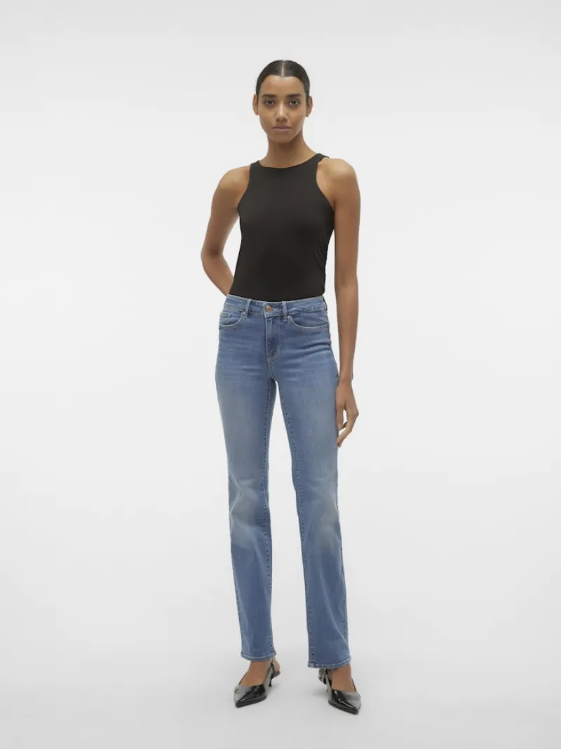 Vero Moda Jeans*VMFLASH MR STRAIGHT JEANS LI347 GA NOOS Medium Blue Denim