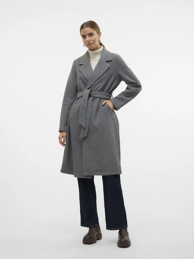 Vero Moda Jacken*VMFORTUNEAYA LONG COAT GA NOOS Medium Grey Melange