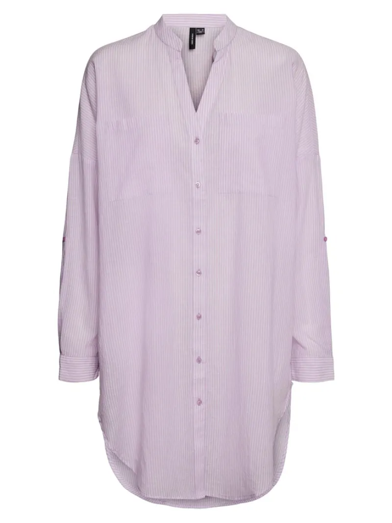 Vero Moda Blusen*VMISABELL L/S FOLD UP TUNIC NOOS lavendula