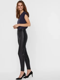 Vero Moda Hosen*VMJANNI HW PU LEGGING NOOS Black