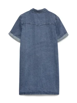 Vero Moda Kleider*VMJENNIE SS SHORT DENIM DRESS GA NOOS Medium Blue Denim