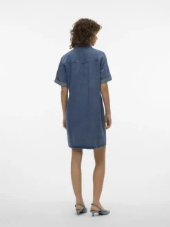 Vero Moda Kleider*VMJENNIE SS SHORT DENIM DRESS GA NOOS Medium Blue Denim