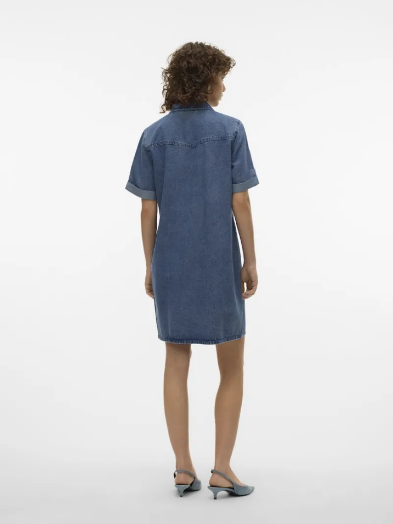 Vero Moda Kleider*VMJENNIE SS SHORT DENIM DRESS GA NOOS Medium Blue Denim