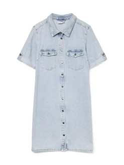 Vero Moda Kleider*VMJENNIE SS SHORT DENIM DRESS GA NOOS Light Blue Denim