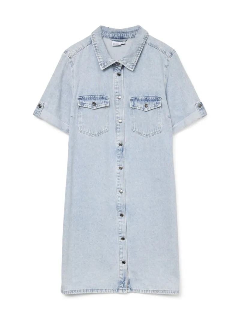 Vero Moda Kleider*VMJENNIE SS SHORT DENIM DRESS GA NOOS Light Blue Denim