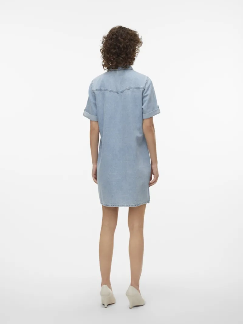 Vero Moda Kleider*VMJENNIE SS SHORT DENIM DRESS GA NOOS Light Blue Denim