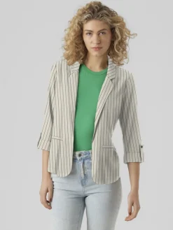 Vero Moda Jacken*VMJESMILO 3/4 LOOSE BLAZER WVN NOOS silver lining2