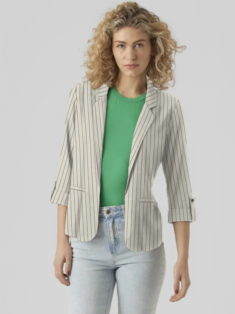 Vero Moda Jacken*VMJESMILO 3/4 LOOSE BLAZER WVN NOOS silver lining2