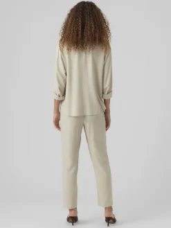 Vero Moda Hosen*VMJESMILO MW ANKLE PANTS WVN NOOS silver lining1