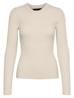 Vero Moda Pullover & Sweatshirts*VMKIKI LS O-NECK RIB BLOUSE GA NOOS birch