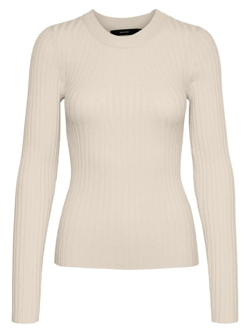 Vero Moda Pullover & Sweatshirts*VMKIKI LS O-NECK RIB BLOUSE GA NOOS birch