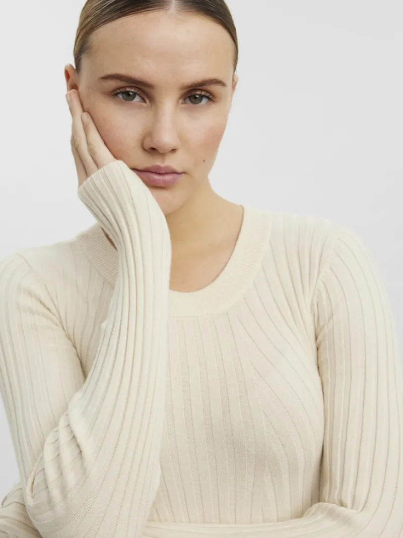 Vero Moda Pullover & Sweatshirts*VMKIKI LS O-NECK RIB BLOUSE GA NOOS birch