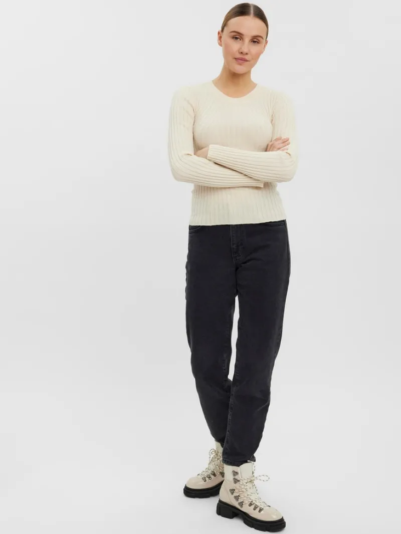 Vero Moda Pullover & Sweatshirts*VMKIKI LS O-NECK RIB BLOUSE GA NOOS birch