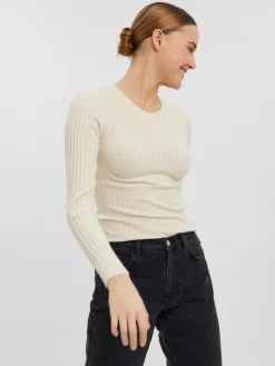 Vero Moda Pullover & Sweatshirts*VMKIKI LS O-NECK RIB BLOUSE GA NOOS birch