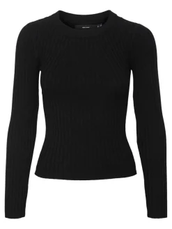 Vero Moda Pullover & Sweatshirts*VMKIKI LS O-NECK RIB BLOUSE GA NOOS black1