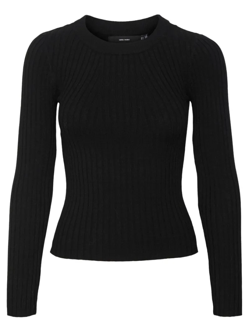 Vero Moda Pullover & Sweatshirts*VMKIKI LS O-NECK RIB BLOUSE GA NOOS black1