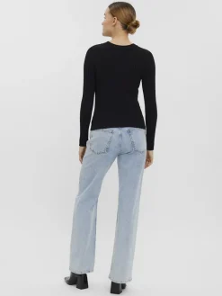 Vero Moda Pullover & Sweatshirts*VMKIKI LS O-NECK RIB BLOUSE GA NOOS black1