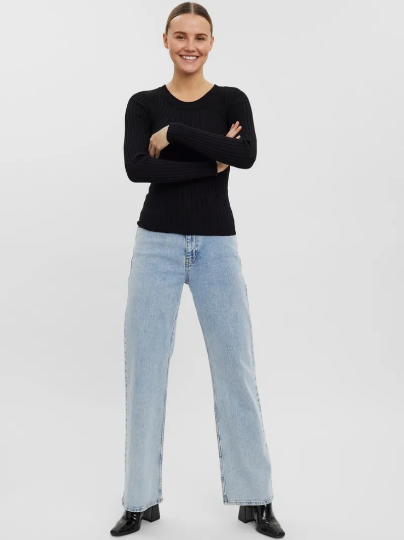 Vero Moda Pullover & Sweatshirts*VMKIKI LS O-NECK RIB BLOUSE GA NOOS black1
