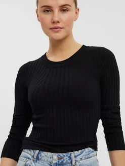 Vero Moda Pullover & Sweatshirts*VMKIKI LS O-NECK RIB BLOUSE GA NOOS black1