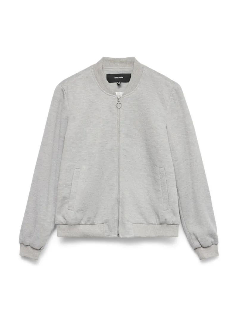 Vero Moda Pullover & Sweatshirts*VMKIMIKO LS SHORT JERSEY BOMBER NOOS Light Grey Melange