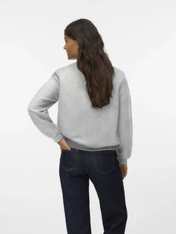 Vero Moda Pullover & Sweatshirts*VMKIMIKO LS SHORT JERSEY BOMBER NOOS Light Grey Melange