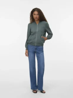 Vero Moda Pullover & Sweatshirts*VMKIMIKO LS SHORT JERSEY BOMBER NOOS Balsam Green