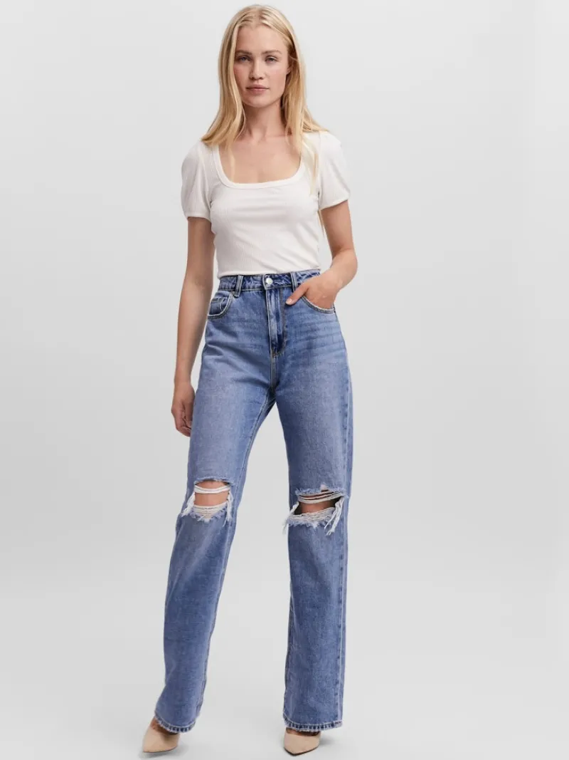Vero Moda Jeans*VMKITHY HR STRAIGHT JEANS LI363 NOOS Medium Blue Denim