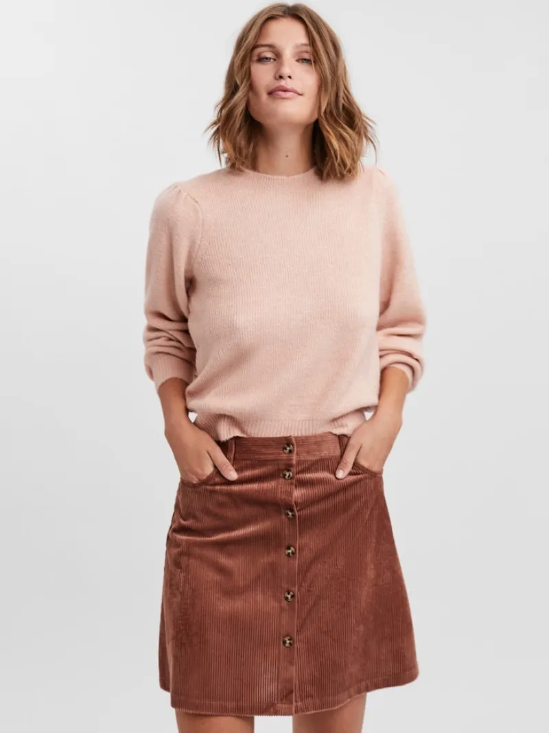 Vero Moda Pullover & Sweatshirts*VMLEFILE LS O-NECK PUFF BLOUSE COLOR Sepia Rose