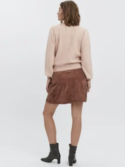 Vero Moda Pullover & Sweatshirts*VMLEFILE LS O-NECK PUFF BLOUSE COLOR Sepia Rose